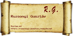 Ruzsonyi Gusztáv névjegykártya