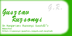 gusztav ruzsonyi business card